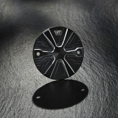 スポーツスター用タイマーカバー  WUNDERKIND ブラックxシルバー