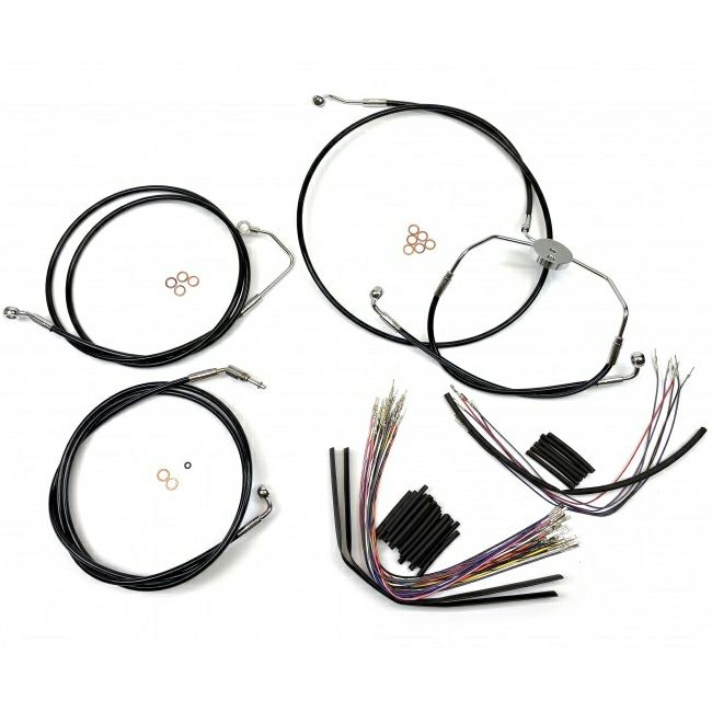 Magnum XRステンレス CVOケーブルキット 15～17インチ ブラック/クロームフィッティング-01