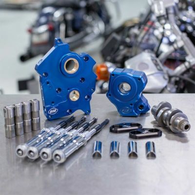 S&S チェーンドライブムチェストキット 465カム クロームプッシュロッドチューブ