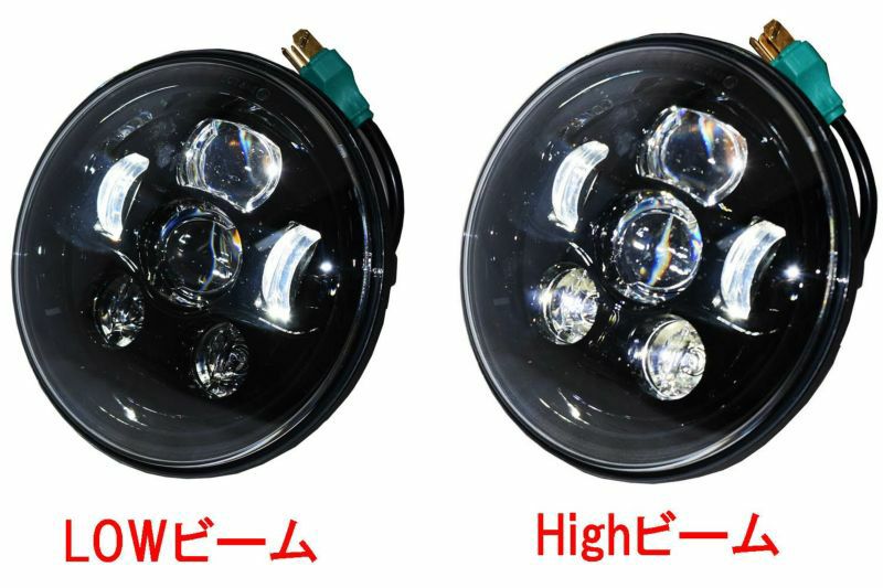 7インチ　LEDヘッドライト　ブラック-02