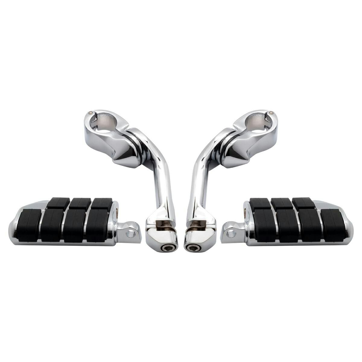 HOG WORKZ ロング・アジャスタブルハイウェイペグ/クランプ クローム-04