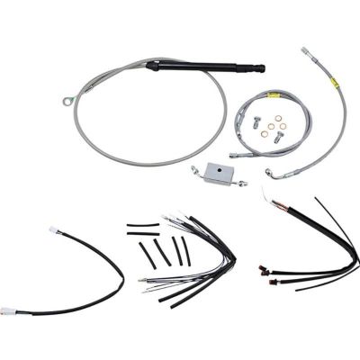BURLY ステンレスケーブルキット 18インチエイプハンドル用　FLHC/S、FLDE、FLSL、FLFB/S