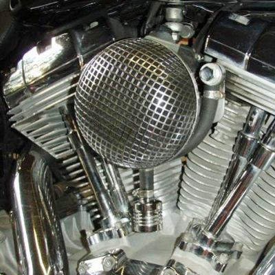 Drag Specialties BOB 5.5インチ レトロスタイル エアクリーナー　クローム