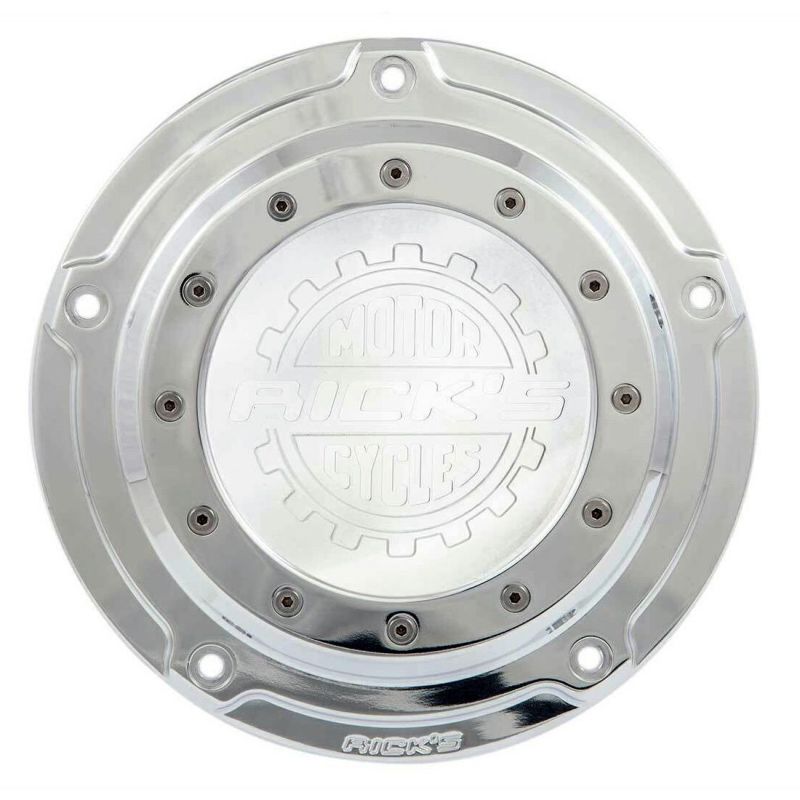 Ricks Motorcycles Porthole・ツーリング用ダービーカバー ロゴ入り ポリッシュ-01