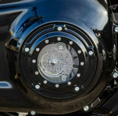 Ricks Motorcycles Porthole・ツーリング用ダービーカバー ロゴ入り グロスブラック