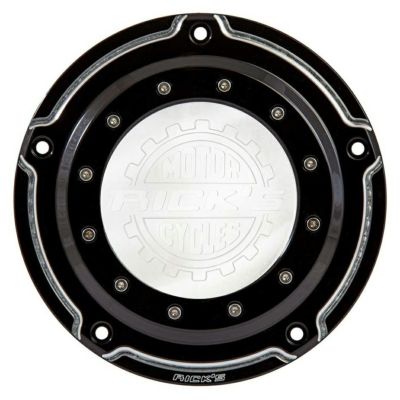 Ricks Motorcycles Porthole・ツーリング用ダービーカバー ロゴ入り グロスブラック/シルバー