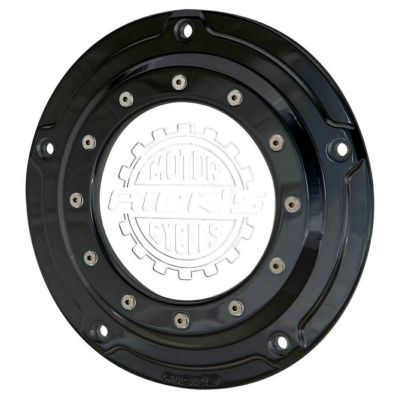 【セール】Ricks Motorcycles Porthole・2019～2024 ソフテイル用ダービーカバー ロゴ入り マットブラック