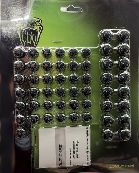 CIRO ダイアモンドカット ボルトキャップカバー ブラック M8ソフテイル・ツーリング-01