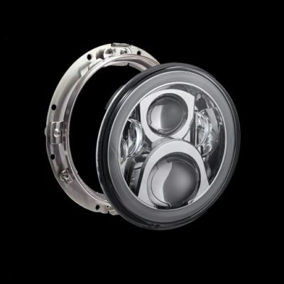 カスタムダイナミクス (Custom Dynamics) 7インチ・HALOリング付LEDヘッドライト(リングアダプター付) クローム