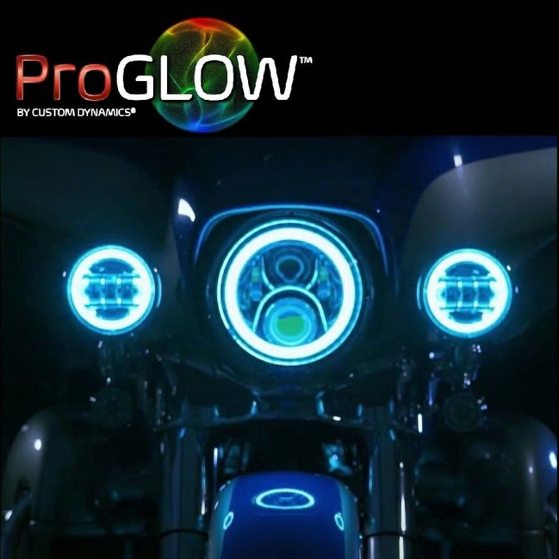 Custom Dynamics ProGLOW 4.5インチ・カラーHALOリング付LED補助ライト クローム-01