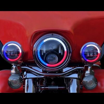 Custom Dynamics ProGLOW 4.5インチ・カラーHALOリング付LED補助ライト ブラック