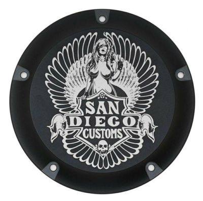 San Diego Customs EASY ハーレーM8ツーリング用ダービーカバー グロスブラック
