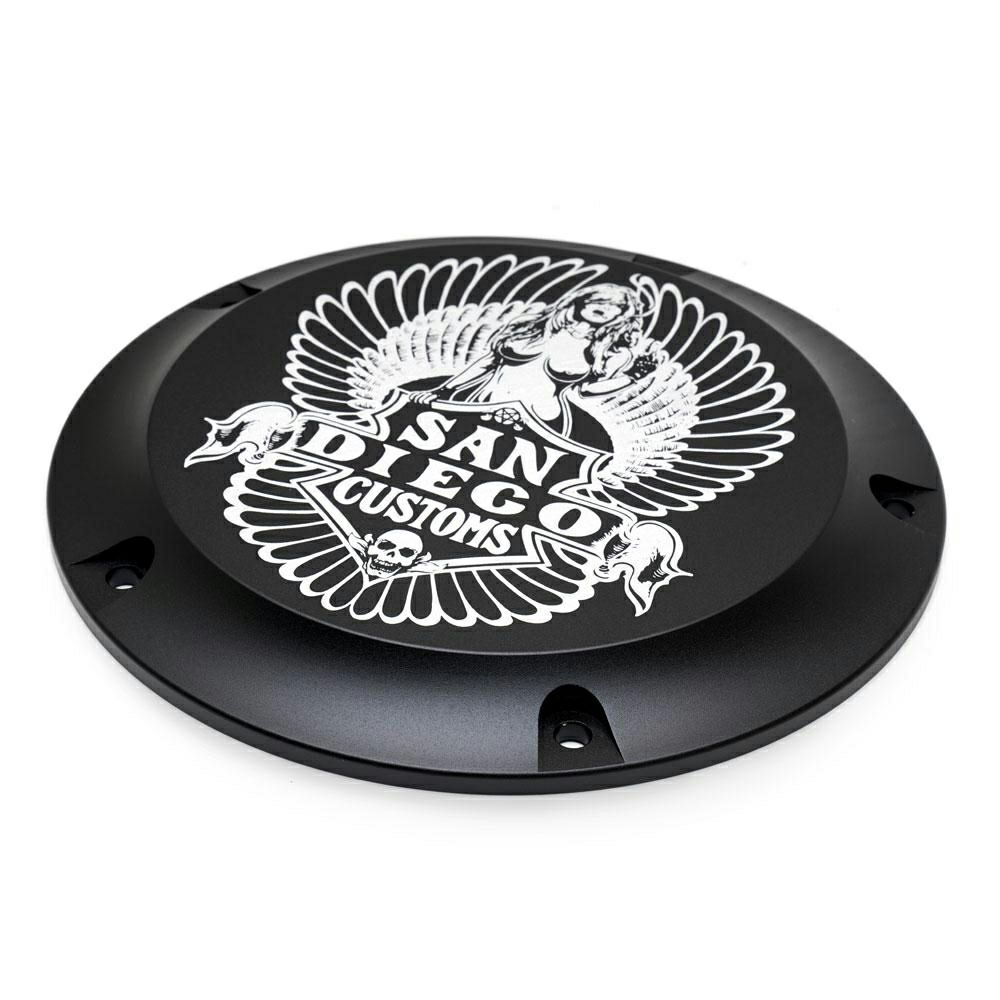 San Diego Customs EASY ハーレーM8ツーリング用ダービーカバー ステルスブラック-02