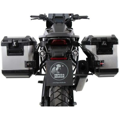 HEPCO&BECKER エクスプローラー(カットアウト)・ ハーレーPan America用サイドボックスキット シルバー