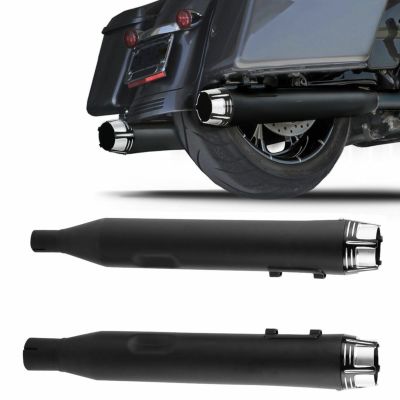 ストレートスリップオンマフラー 4インチ　ブラック/コントラストエンド