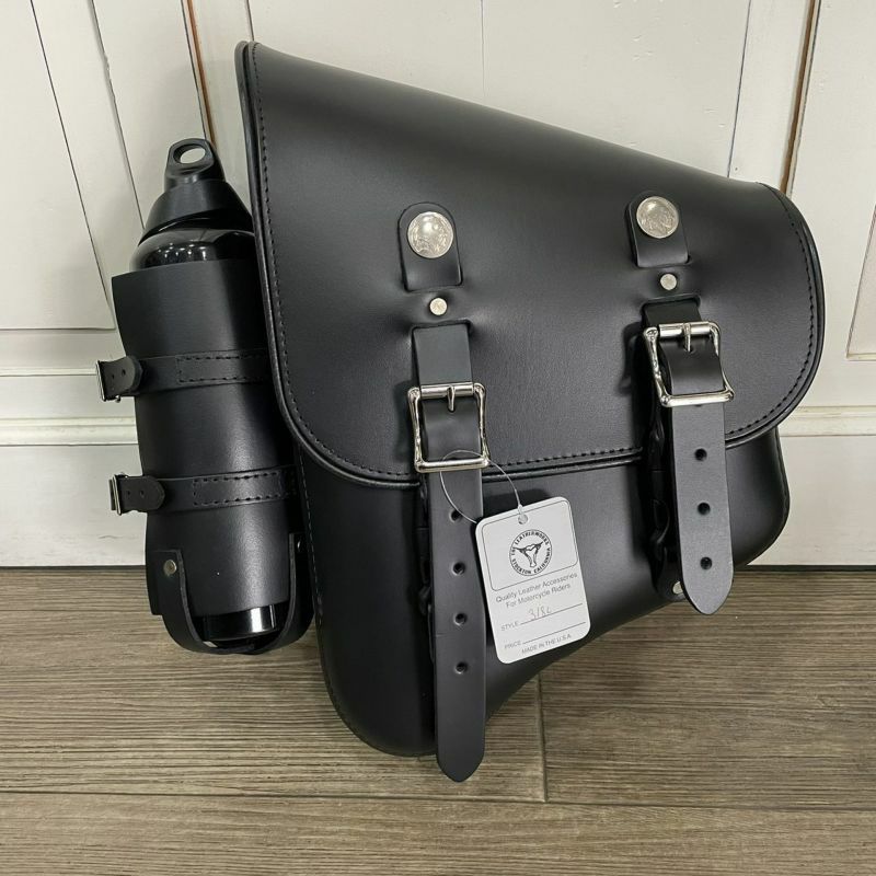 レザーワークス スウィングアーム・本革サイドバッグ 左用 ブラック  