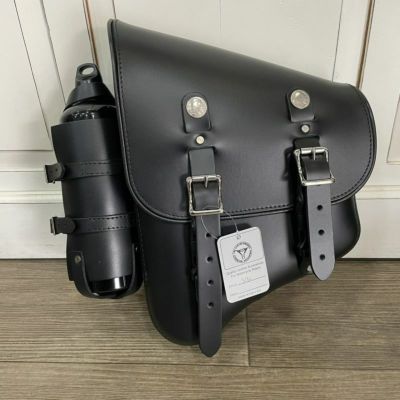 レザーワークス スウィングアーム・本革サイドバッグ XL 左用 ブラック
