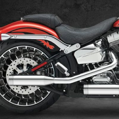 KessTech 音量可変スリップオンマフラー 2011～2015 CVO ソフテイル FXSBSE、FLSTSE、FLSTNSE クローム EURO3