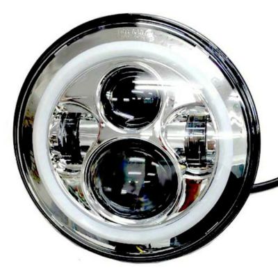 World Motor Works 7インチLEDヘッドライト ホワイトHALOリング　クローム