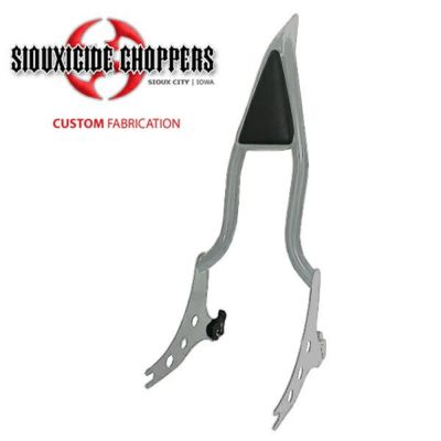 FLSTN等用デタッチャブル バックレスト 22インチ高 1.25インチ径 クローム パッド付 Siouxside Choppers
