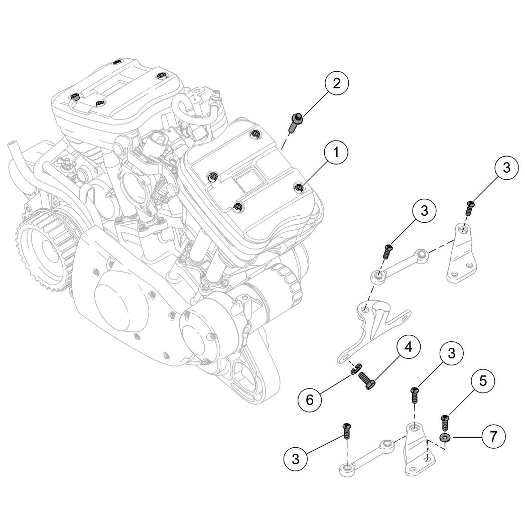 2004～2021 Sportster用 ロッカーボックス ハードウェアキット グロスブラック-03