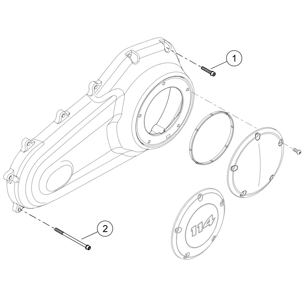 M8 Softail用 プライマリーカバーハードウェアキット グロスブラック-02