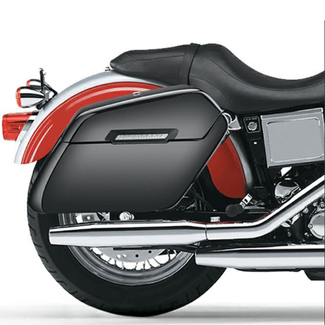 最終値下げ！新品未使用　ハーレーマーク入りバーバッグ FXDL用ハードサドルバッグ Baldur エクストララージ グロスブラック