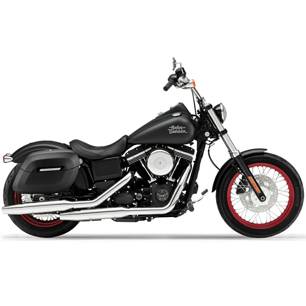 ハーレー・FXDB用 Lamellar レザーカバード・ラージ ハードサドルバッグ グロスブラック Viking Bags-02