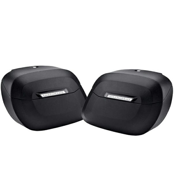 ハーレー・FXDB用 Lamellar レザーカバード・ラージ ハードサドルバッグ グロスブラック Viking Bags-04