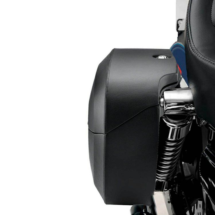 ハーレー・FXDB用 Lamellar レザーカバード・ラージ ハードサドルバッグ グロスブラック Viking Bags-06