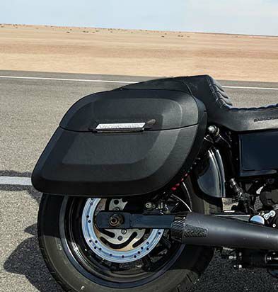 FXDB用ハードサドルバッグ（レザーカバー） Raven エクストララージ  Viking Bags