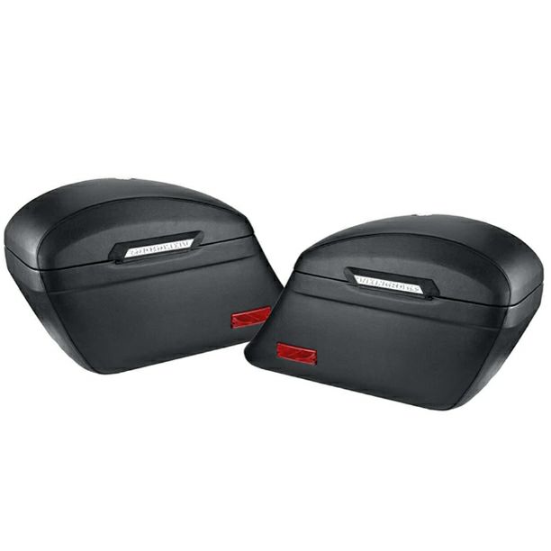 ハーレー・FLSTF、FLFB用 Lamellar スラント レザーカバード・ハードサドルバッグ Viking Bags-03