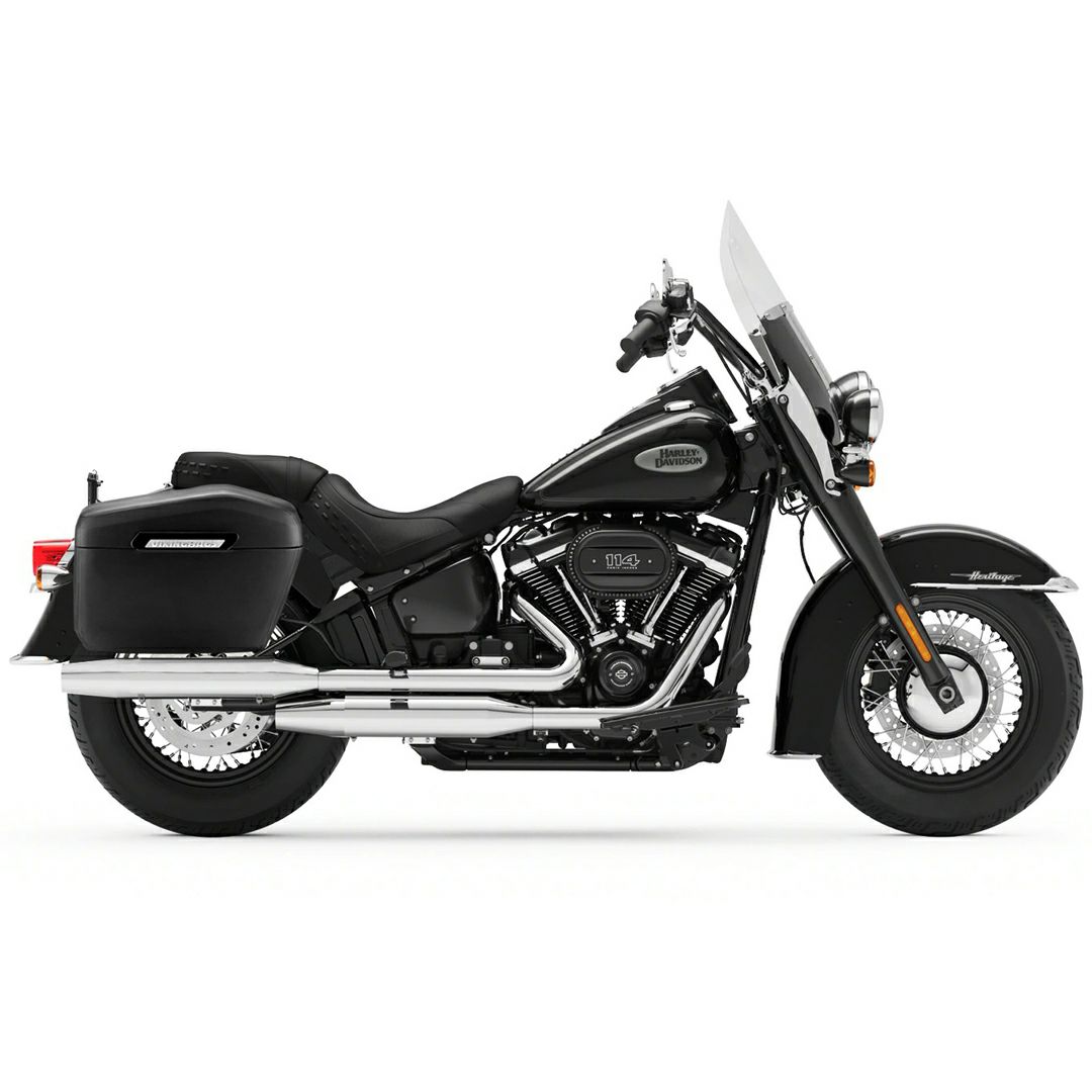 ハーレー・FLSTC、FLHC用 Lamellar レザーカバード・ラージハードサドルバッグ Viking Bags-02