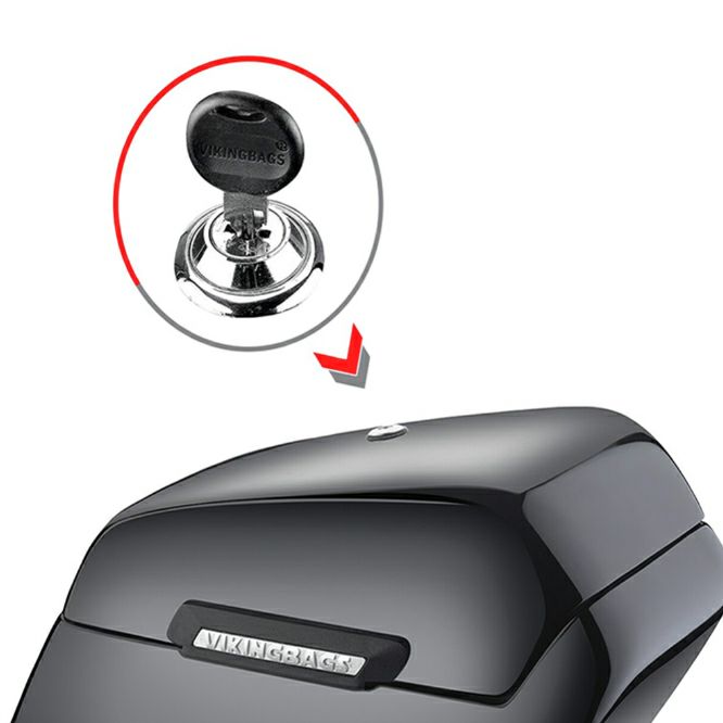 ハーレー・FXLR用 Baldur エクストララージ・ハードサドルバッグ グロスブラック Viking Bags-05