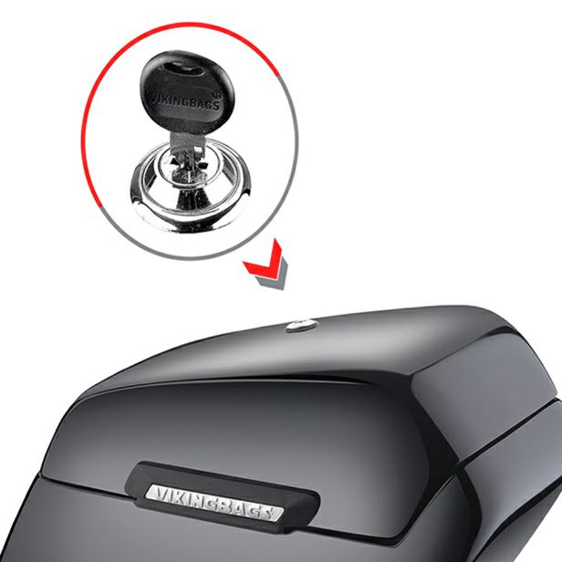 ハーレー・FXBB用 Baldur エクストララージ・ハードサドルバッグ グロスブラック Viking Bags-05