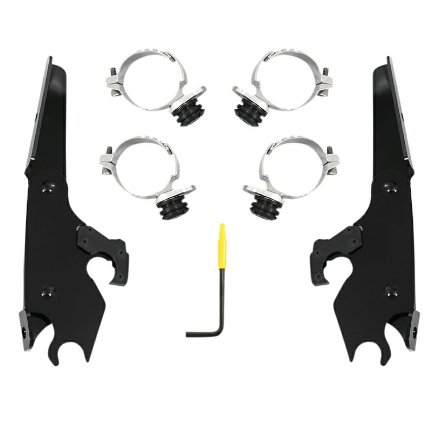 XL1200X バットウィングフェアリング用 トリガーロックマウントキット ブラック Memphis Shades-01