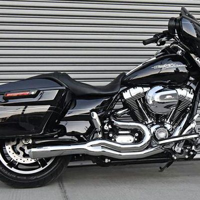 2007～2016 ツーリング用 ロードレイジ・2-1フルエキゾーストマフラー(ミッドレングス) クローム Bassani