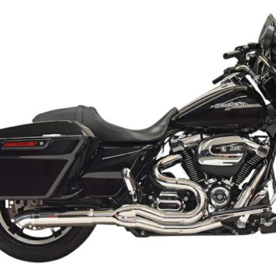 M8ツーリング用 ロードレイジ・HOT ROD Turnout2-1フルエキゾーストマフラー クローム Bassani