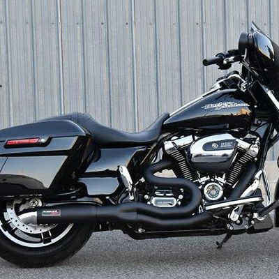 M8ツーリング用 ロードレイジ・HOT ROD Turnout2-1フルエキゾーストマフラー ブラック Bassani