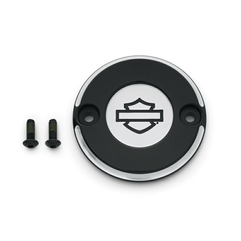 ハーレー M8 Touring、Trike、Softail用 エンパイア タイマーカバー ブラック/シルバー-02