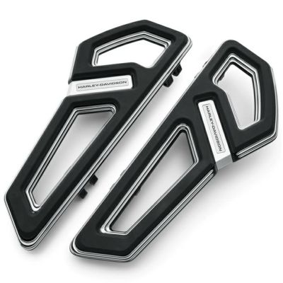 ハーレー ツーリング、ソフテイル、FLD用 エンパイア ライダーフットボードキット ブラック/シルバー