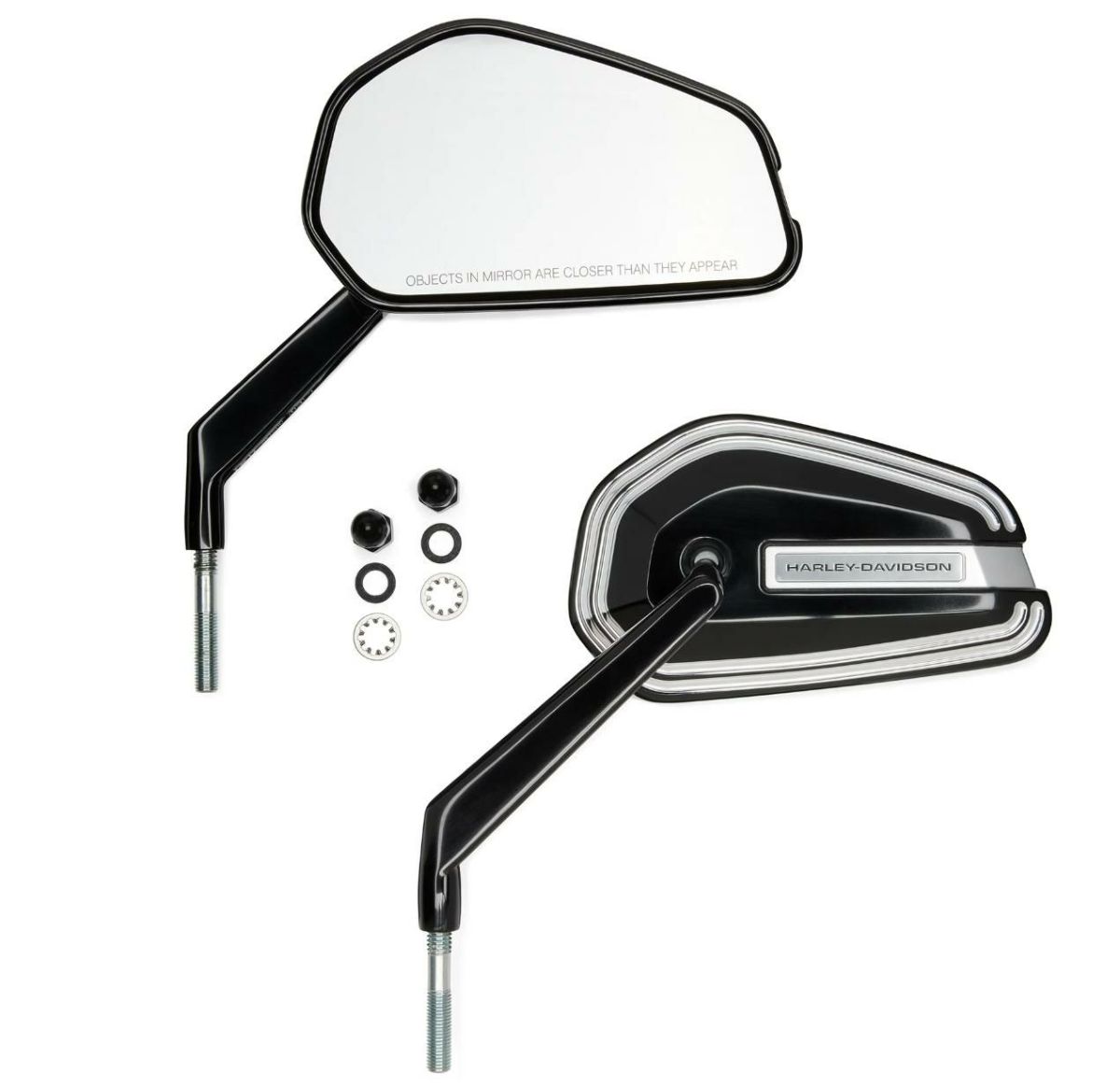 ハーレー用 エンパイア ミラーセット ブラック/シルバー-02