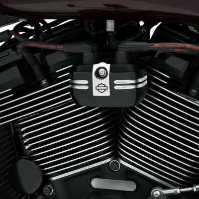 ハーレー M8 ソフテイル用 コイルカバー ブラック/シルバー