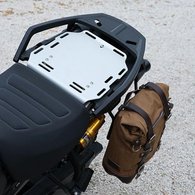 ハーレー パンアメリカ用 キャンバス・サイドパニアキット 左用 ブラック/ブラウン UNIT GARAGE-02