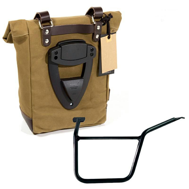 ハーレー パンアメリカ用 キャンバス・サイドパニアキット 左用 ベージュ/ブラウン UNIT GARAGE-05