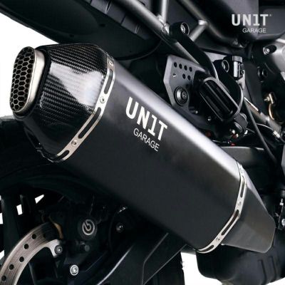 Pan America用 チタニウムスリップオンマフラー ブラック Eマーク付 UNIT GARAGE