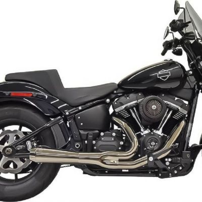 2018～2024 FXBB、FXST、FXLR、FXLRS、FLSL、 ROADRAGE 2into1マフラー ブラッククローム 【Bassani】