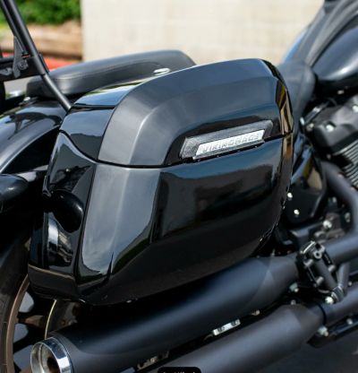 FXLRS用ハードサドルバッグ Raven エクストララージ グロスブラック Viking Bags