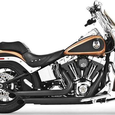 2018～2024 FXBB、FXST、FXLR、FXLRS、FLSL、ディクラレイションターンアウトマフラー ブラック 【フリーダムパフォーマンス】