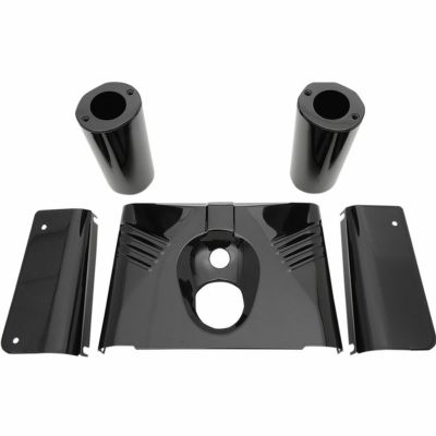 1986～2017 FLST フロントフォークカバー パネルセット 5ピース　グロスブラック Drag Specialties
